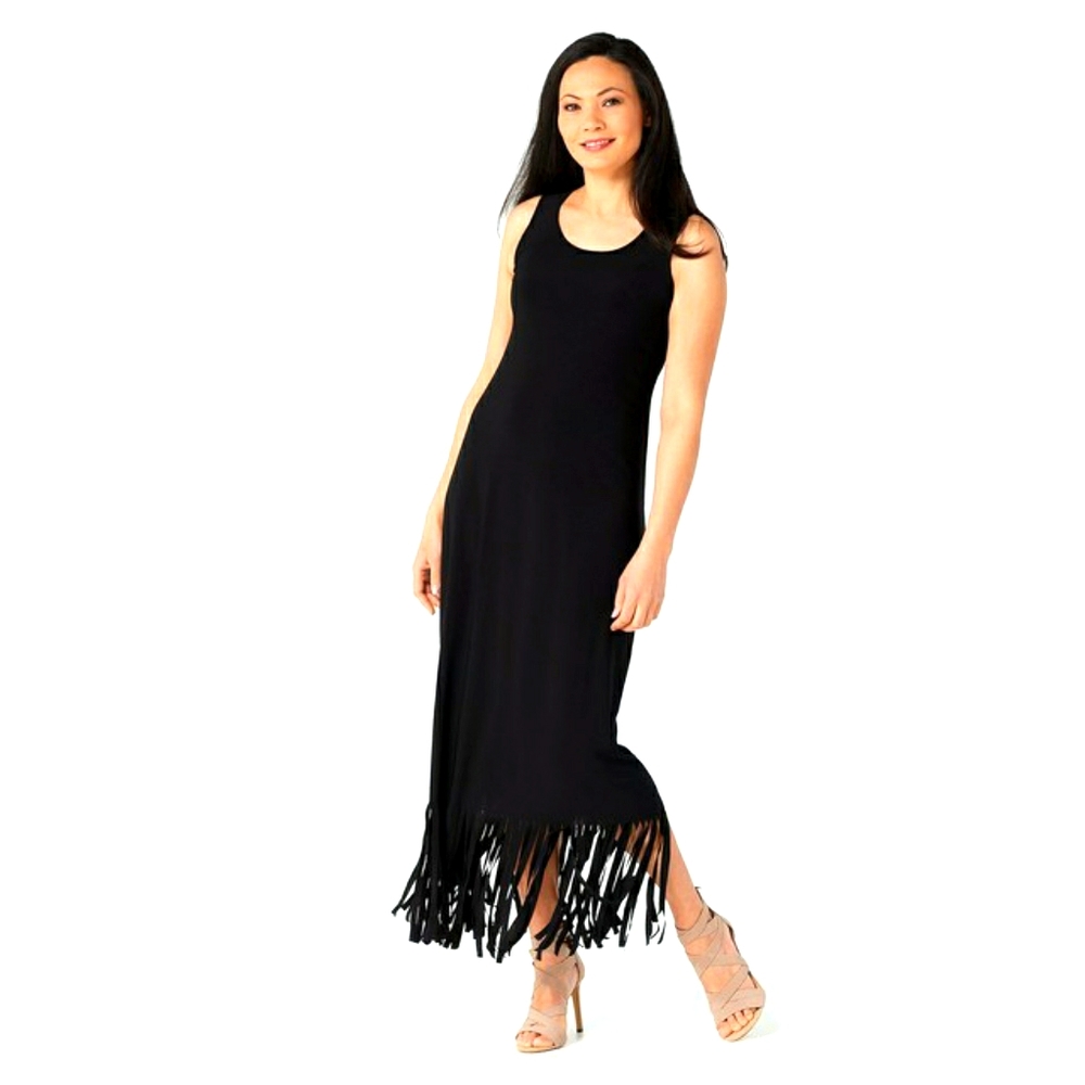 New with tags INC Black Fringe Maxi Dress Size 3x